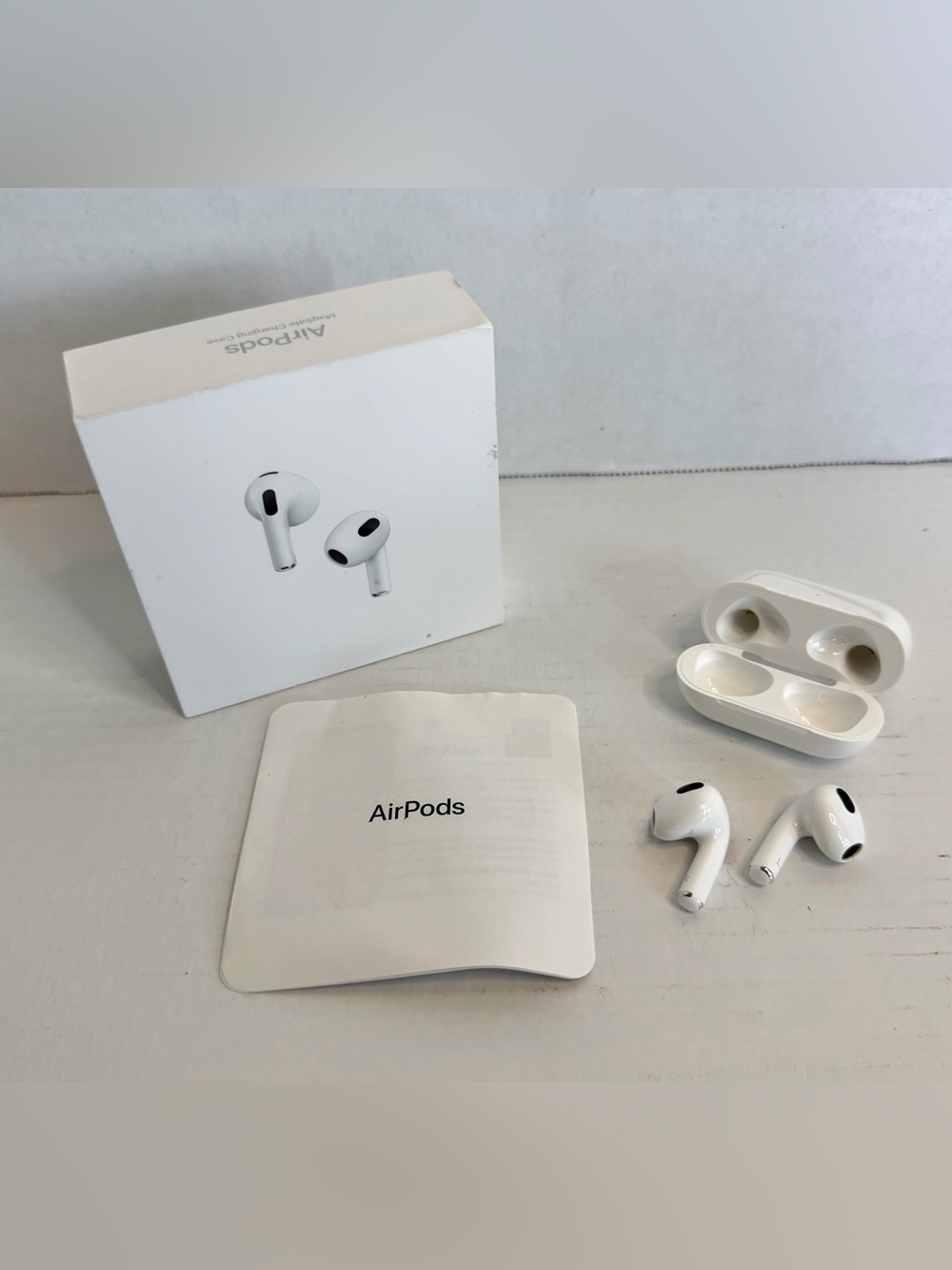 Apple AirPods (3rd generation) w/ MagSafe charging case, retail box, & docs